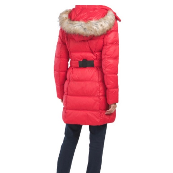 NWT NAUTICA BELTED FAUX FUR HOODED COAT - Picture 3 of 4